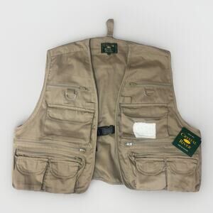 Crystal River Fly Fishing Utility Vest Mens XL Tan 17 Pocket New With Tags